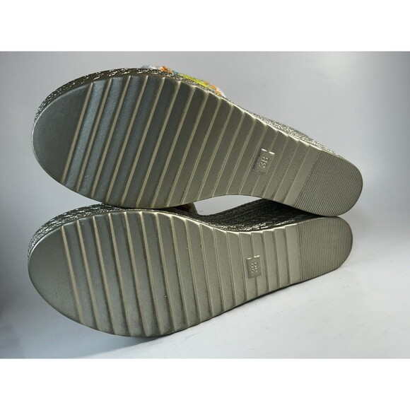 RZX Womens 3” Wedge Slides Knit Patchwork Granny Square Print Womens 7.5 New - Picture 4 of 7